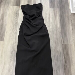Chic Strapless Black Evening Dress